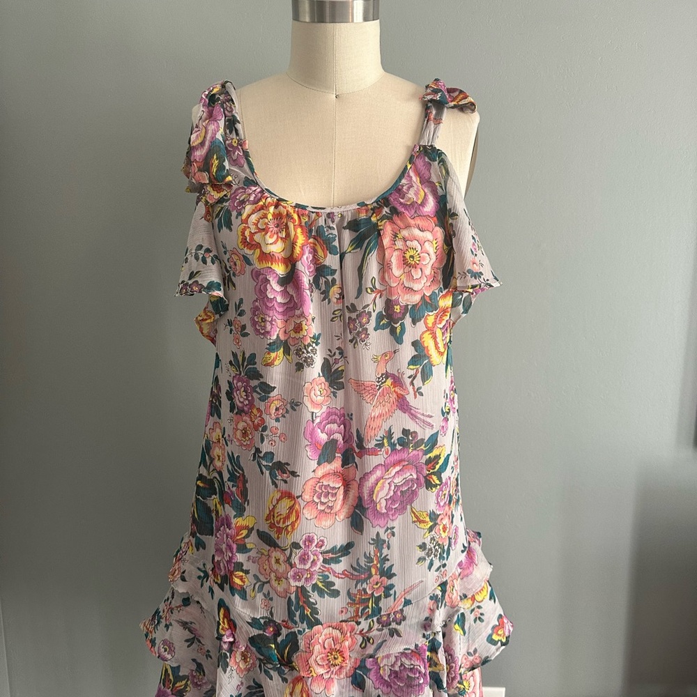 LOFT Floral Ruffle Dress
